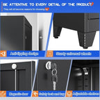 GAIOUS Tall Metal Storage Cabinet with Lock, Freestanding Steel Bookcase - Image 5