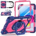 Case for iPad (A16) 11th/10th Generation 11/10.9 Inch 2025/2022, Ubearkk for iPad a16 case with Screen Protector, 360 Degree Rotating Stand Shoulder Strap Pencil Holder,Navy Pink by Ubearkk