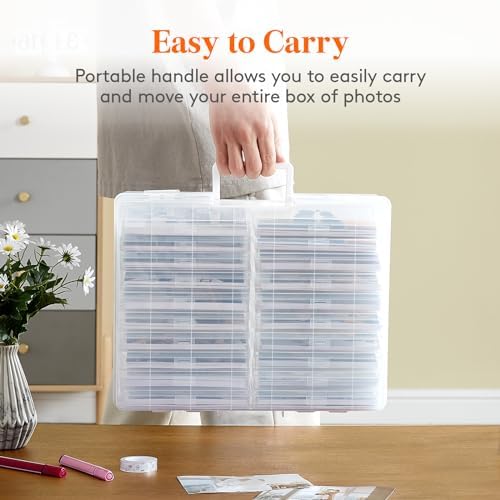 Lifewit 20 Pcs Photo Storage Box for 4"x 6" Pictures, Acid-Free, Clear - Image 6