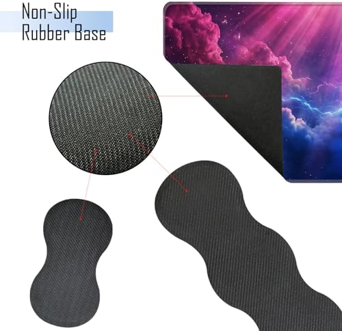 TGFEWYTJYJ Extended Gaming Mouse Pad,Memory Foam Ergonomic Keyboard Mouse Wrist Rest Support Set,Large Desk Mat with Stitched Edges,Non-Slip Base Mousepad Home Office,Christian Cross in the Sky - Image 3