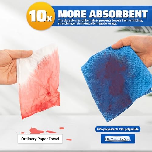 Shop Towels, 150 Pack Cleaning Rags Microfiber Towels, Bulk All-Purpose Microfiber Cleaning Cloth Lint-Free Wipe Washcloth for Commercial Garage Automotive & Housekeeping 11.5"*11.5" - Image 5