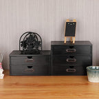 Small Wooden Drawers Wooden Box with Drawer Black - Image 6