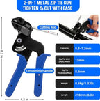 Metal Zip Ties Gun Set, 200Pcs Stainless Steel Cable Ties, Blue - Image 2