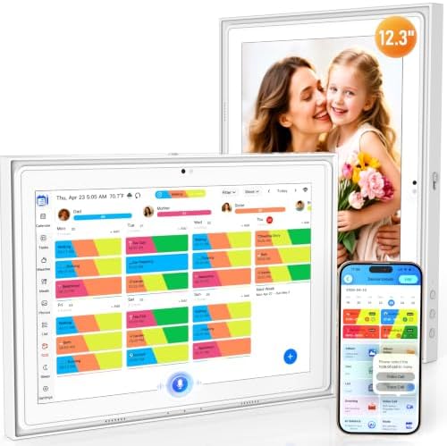 Digital Calendar 12.3 Inch Wall Planner with Video Calling, Smart Interactive Touchscreen with Calendar Sync, Chore Charts, Photo Display, SOS, Wall & Desk Mountable, Great for Organizing Routines by Petutor