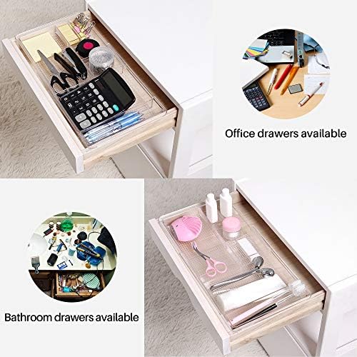 Oubonun Expandable Shallow Vanity Plastic Makeup Drawer Organizers, 2 Pack - Image 5