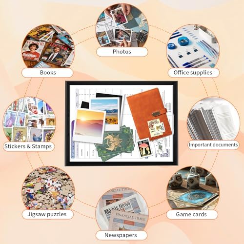 6 Pack A4 Paper Storage Box for 8.5" x 11" Letter, 11.7“ x 8.8“ x 4" Scrapbook Storage Box, Craft/Arts Storage Containers, Cardboard Photo Organizer with Lid File Box for Document, Magazine, US Letter - Image 4