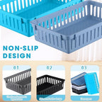 Boao 48 Pieces Plastic Baskets for Organizing 10.24 x 6.5 x 2.36 Inch Rectangular Storage Trays Plastic Organizer Bins Rectangle for Classroom Organization(Mixed Colors) - Image 4