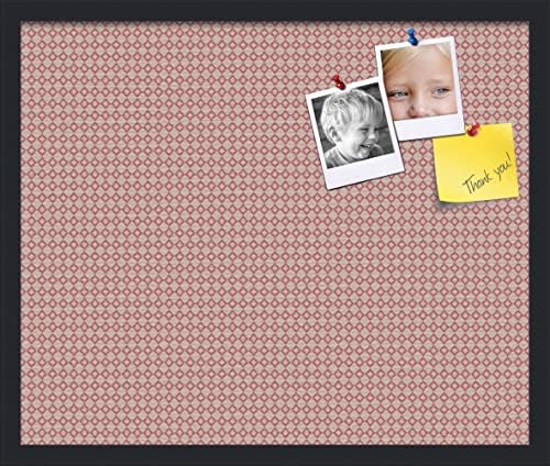 PinPix 24x20 inch Cork Bulletin Board. This Decorative Framed Pin Board Comes with Diamond Pattern in Pink and Beige Design and Satin Black. Ideal for Home, Office Decor or School (PinPix-290) by PinPixBulletinBoards