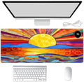 Heated Mouse Pad Hand Warmer, Warm Desk Pad Mousepad Desk Mat with 3 Levels Heating and 3 Hours Auto Shut Down 31.5 x 13 inch PU Leather Warmer Keyboard Mat for Gaming Laptop Office Home, A Art Sun by Unknown