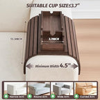 GEHE Detachable Couch Cup Holder, Anti Falling Sofa Arm Tray, Natural Bamboo Sofa Cup Holder More Safe for You Family, Portable Couch Arm Tray Armrest Table for Remote, Snacks, Phone, Drinks - Image 4