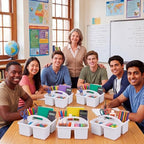 Geelin 24 Pack Classroom Caddy Bulk, 9.3 x 8.5 x 5.1 inch, White - Image 6