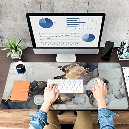 Large Desk Mat, Mouse Pad with Wrist Support, Keyboard Wrist Rest Set - Image 6