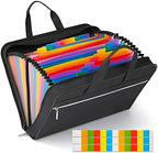 SEEKIND Heavy Duty Accordian File Organizer with Handle,26 Pockets Expandable File Folder, Portable Cloth Document Organizer Accordion File Keeper for Letter Size / A4 File, for Office, School-Black by SEEKIND%2C+Professional+Office+Products+Supplier.