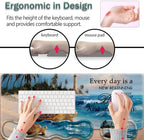 31.5"x 11.8" Oversized Gaming Mouse Pad Set, Ergonomic Keyboard and Mouse Wrist Rest + Cup Holder, Non-Slip Desktop Pad, Suitable for Home and Office Use, Sea Turtle Blue Sea Lighthouse - Image 5
