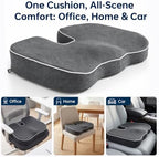 Seat Cushion,Memory Foam Office Chair Cushion Tailbone Sciatica Pain Relief - Image 5