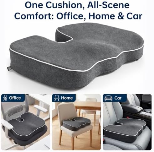 Seat Cushion,Memory Foam Office Chair Cushion Tailbone Sciatica Pain Relief - Image 5