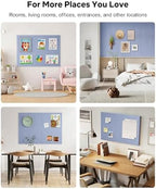 48" x 36" Large Cork Bulletin Board Tiles, Peel and Stick Felt Wall Panels for Vision, Message Center, Picture and Prayer Board for Office, Dorm, Room and Desk Decor(Soft Periwinkle) - Image 7