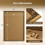 Vintage Bulletin Board 18x24,Decorative Pin Board with Gold Ornate Frame - Image 4