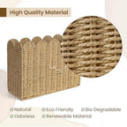 AELS Woven Natural Fibre Magazine Holder, Scalloped Edge Floor Magazine Rack, Hand-woven Organizer, Boho Modern Farmhouse Book Basket, File Newspaper Mail Holder for Office - Image 5