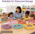 gisgfim 12 Pack Plastic Classroom Baskets for School Supplies, Pastel - Image 5