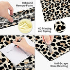 Pretty Mouse Pad and Wrist Rest Set, Extended Desk Mat (31.5" x 11.8") with Memory Foam Ergonomic Keyboard Pad, Large Gaming Mouse Pad Non-Slip Easy Typing for Home Office Decor, Leopard Cheetah Print - Image 5