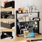 Adjustable Desktop Hutch Bookshelf with Pegboard, 38.9" Wide - Image 5