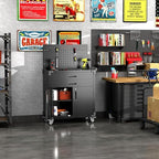 SUXXAN 52-Inch Rolling Tool Cart, 2 Drawers, Locking Cabinet, Pegboard - Image 6