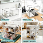 Prsildan Acrylic Storage Drawers Clear Makeup Organizer with 4 Drawers - Image 4