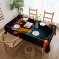 Colored Pencils in Cup Rectangle Tablecloth with Lace Edge by Unknown