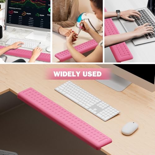 Leolee L-Shaped Desk Long Wrist Rest Elbow 60CM, Pink Arm Rest for Desk - Image 7