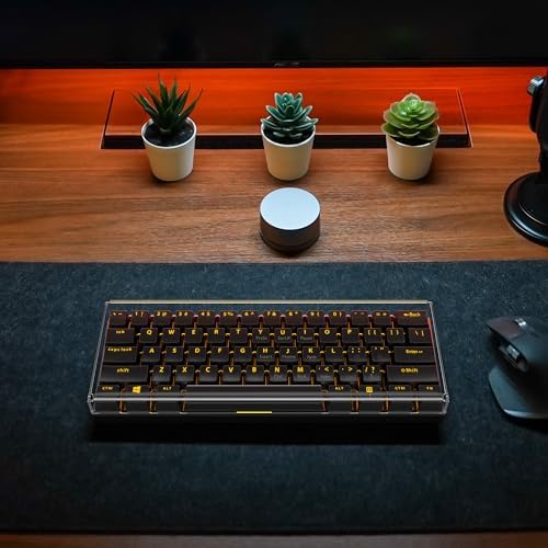 kwmobile Keyboard Cover Compatible with 60% Mechanical Keyboard RK61 / GK61 / SK6 / DK61 Case - Protective Cover for Mechanical Keyboard - Transparent - Image 5