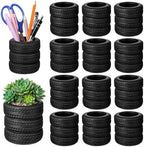 12 Pcs Tire Pen Holder Desk Decorations for Men - Funny Car Tire Stack Pencil Pot for Office Accessories, Unique Gift Idea by Unknown
