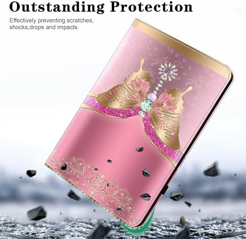 Case for 7" Kindle Paperwhite 12th Generation 2025/2024 & Kindle Colorsoft Signature Edition, Multi-Angle Viewing PU Leather Case with Card Slot for Kindle Paperwhite 2025 - Pink Butterfly - Image 2