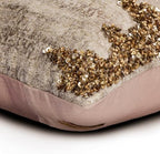 The HomeCentric Decorative Gold 12"x26" (30x65 cm) Lumbar Pillow Cover, Linen Foil, Beaded & Sequins Embroidery Oblong Pillow, Abstract Pattern Modern Style - Carmela - Image 2
