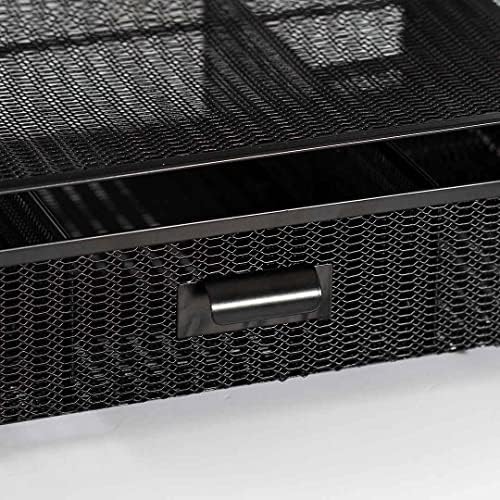 BLU MONACO | Black Wire Mesh Desk Organizer with Drawer | Desk Associates Women Office Set | File Sorters and Mesh Pen Holders Desktop Storage System - Image 5