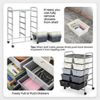 Giantex 10 Drawers Rolling Cart, Classroom Organizers, Storage Cart with Wheels, for Teacher Office Home School Supplies Tool Craft Art Paper, Gray Gradient - Image 5
