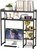 Aetheris Desktop Organizer Shelf, 30" Wooden Office Storage Rack, Display Shelf Rack, 5 Tier Desktop Display Rac, Desk Shelf, Desk Hutch for Computer Monitor (Black) by Unknown