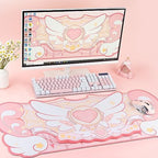 GeekShare Kawaii Mouse Pad Wrist Rest Support Set - Non-Slip Rubber Base Desk Mat and Memory Foam Wrist Rest for Keyboard and Mouse,Perfect for Gaming,or Home Office Work - Star Wings Series - Image 6