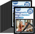 NUITPY 25 Pack Magnetic Sign Holder, 8.5in x 11in Magnetic Paper Holder by Unknown