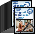 NUITPY 25 Pack Magnetic Sign Holder, 8.5in x 11in Magnetic Paper Holder by Unknown