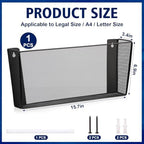 Single Pocket Wall File Holder Legal Size Metal Mesh Hanging File Folder Paper Organizer Black Wall Mounted Mail Organizer Magazine Rack for Office Home School 15.7" L x6.9 Wx3.4 H - Image 2