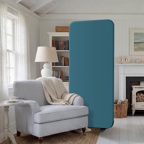 DECOLAB Freestanding Room Partition, Indoor Privacy Panel 29"x65", Sapphire by DECOLAB