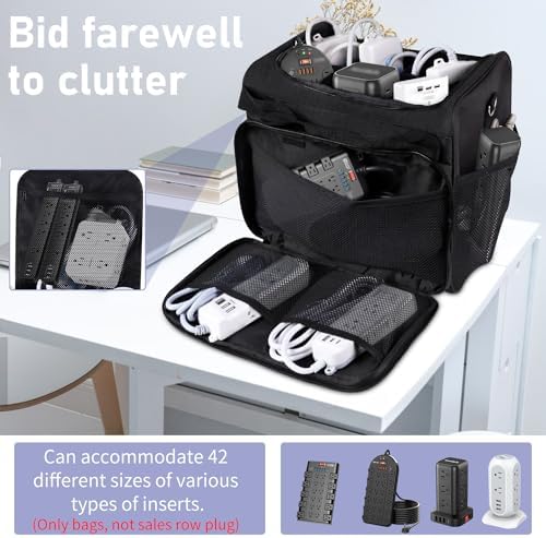 Cable Organizer Bag,Cable Management Box Cord Organizer Case - Image 3