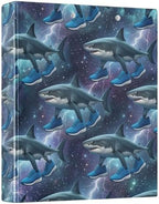 ALAZA Italian Brainrot Meme Tralalero Tralala Shark 1 3 Ring Binder 1.5 Inch Three Ring Office Binders w/clipboard & 3 Pockets, Hold 200 Sheets, 2 pcs by ALAZA