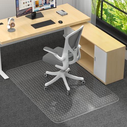 Office Chair Mat for Low Pile Carpet, Clear Heavy Duty Chair Mat with Lip by MZLCDW