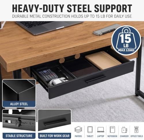 Menkxi 20 x 9 in Under Desk Drawer,Slide out Storage Organizer Heavy Duty - Image 4