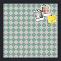 PinPix 16x16 inch Cork Bulletin Board. This Decorative Framed Pin Board Comes with Diamond Pattern in Green and White Design and Satin Black. Ideal for Home, Office Decor or School (PinPix-330) by PinPixBulletinBoards