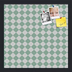 PinPix 16x16 inch Cork Bulletin Board. This Decorative Framed Pin Board Comes with Diamond Pattern in Green and White Design and Satin Black. Ideal for Home, Office Decor or School (PinPix-330) by PinPixBulletinBoards