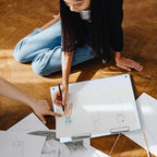 TOWON A3 Desktop Dry Erase Board with Adjustable Stand, Aqua Blue Back - Image 4