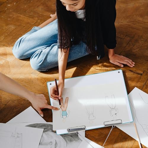 TOWON A3 Desktop Dry Erase Board with Adjustable Stand, Aqua Blue Back - Image 4